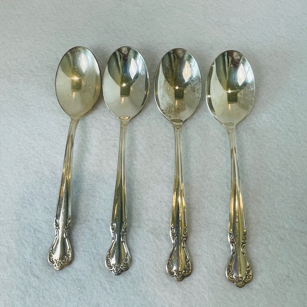 Rogers Brothers Silverplate Teaspoons Set of 4 Reinforced Plate Vintage